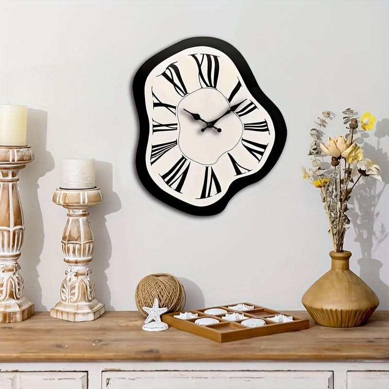 Wall Clock Irregular Wooden Geometric Silent Quartz Movement