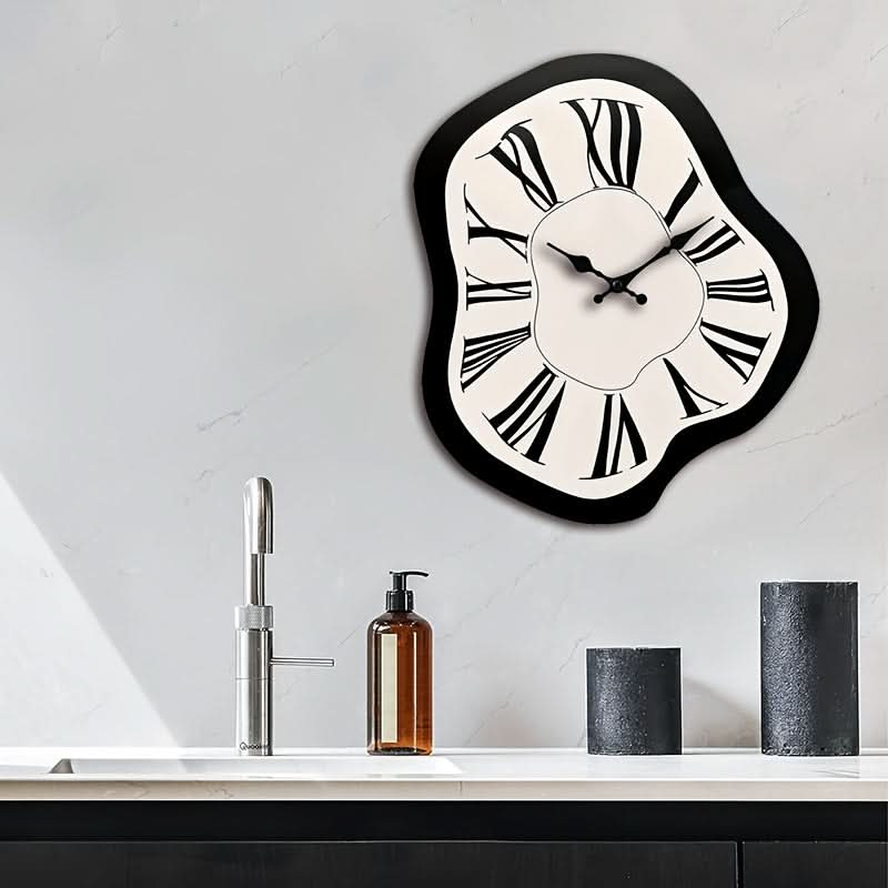 Wall Clock Irregular Wooden Geometric Silent Quartz Movement