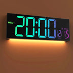 Wall Clock Large LED RGB Remote Control