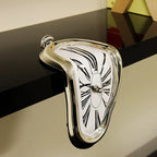 Wall Clock Melting Surreal Design Battery-Operated