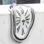 Wall Clock Melting Surreal Design Battery-Operated
