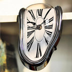 Wall Clock Melting Surreal Design Battery-Operated