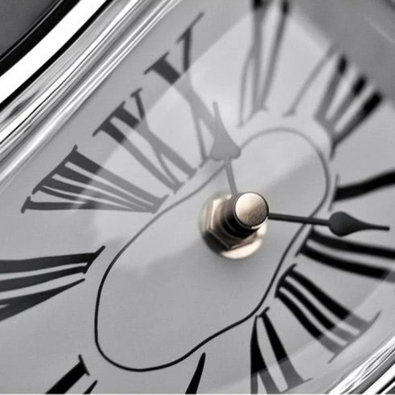 Wall Clock Melting Surreal Design Battery-Operated