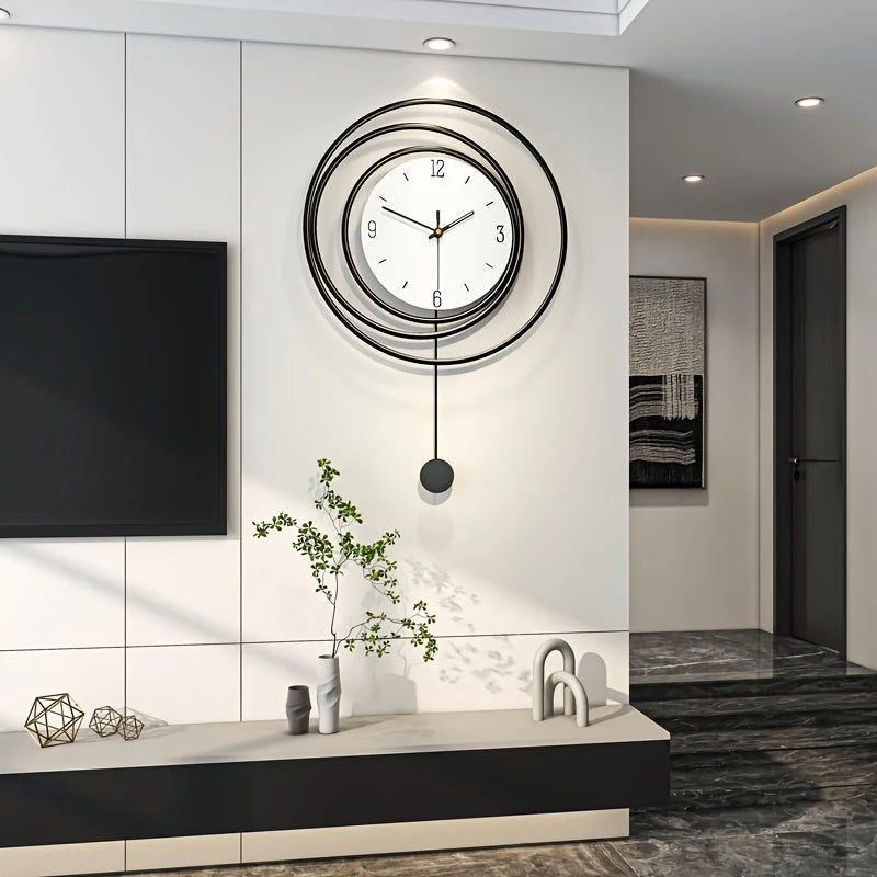 Wall Clock Metal Minimalist Silent Movement