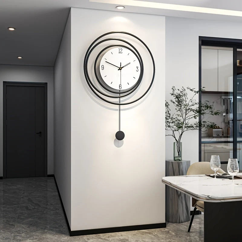 Wall Clock Metal Minimalist Silent Movement