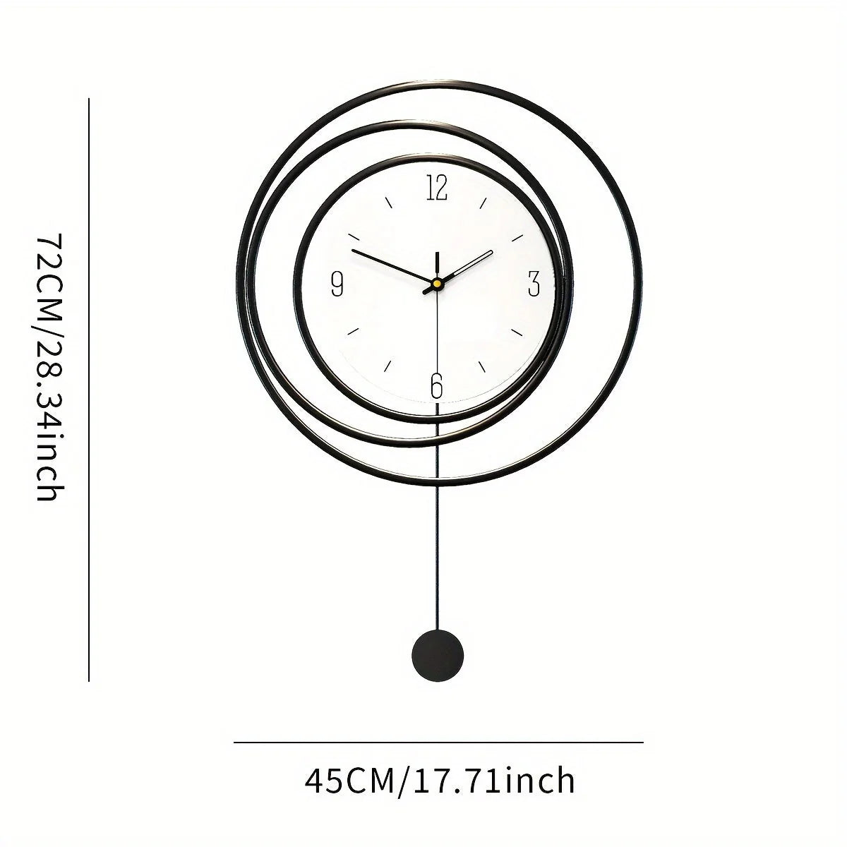 Wall Clock Metal Minimalist Silent Movement