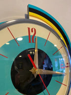 Wall Clock Mid-Century Sunburst Silent Movement