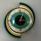 Wall Clock Mid-Century Sunburst Silent Movement