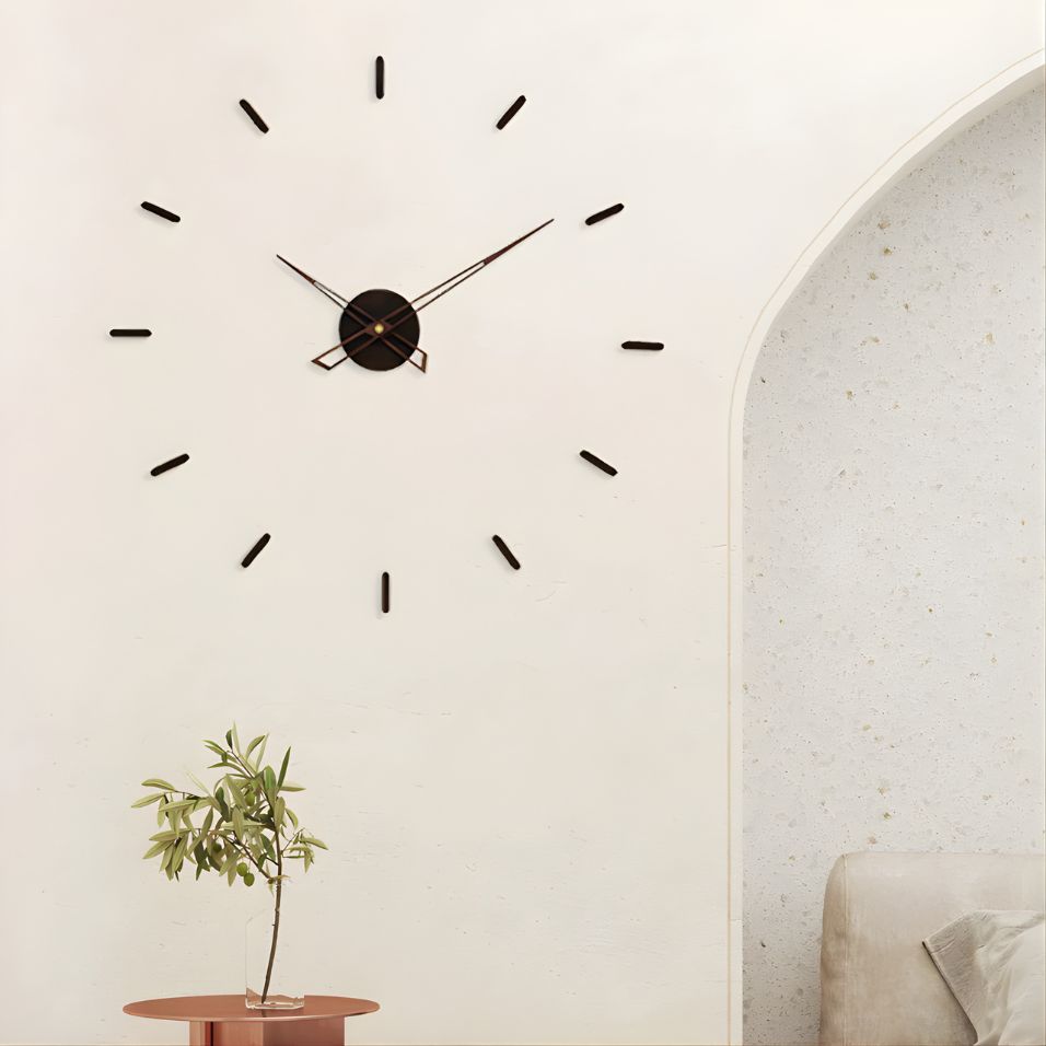 Wall Clock Minimalist 3D Design Silent Quartz Customizable Layout