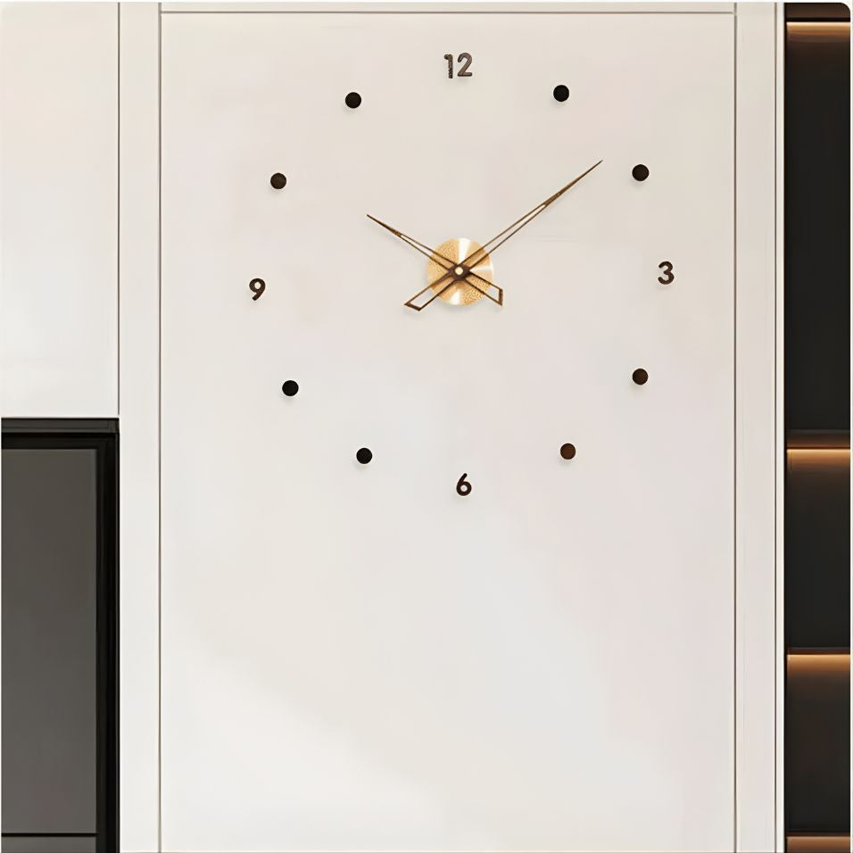 Wall Clock Minimalist 3D Design Silent Quartz Customizable Layout