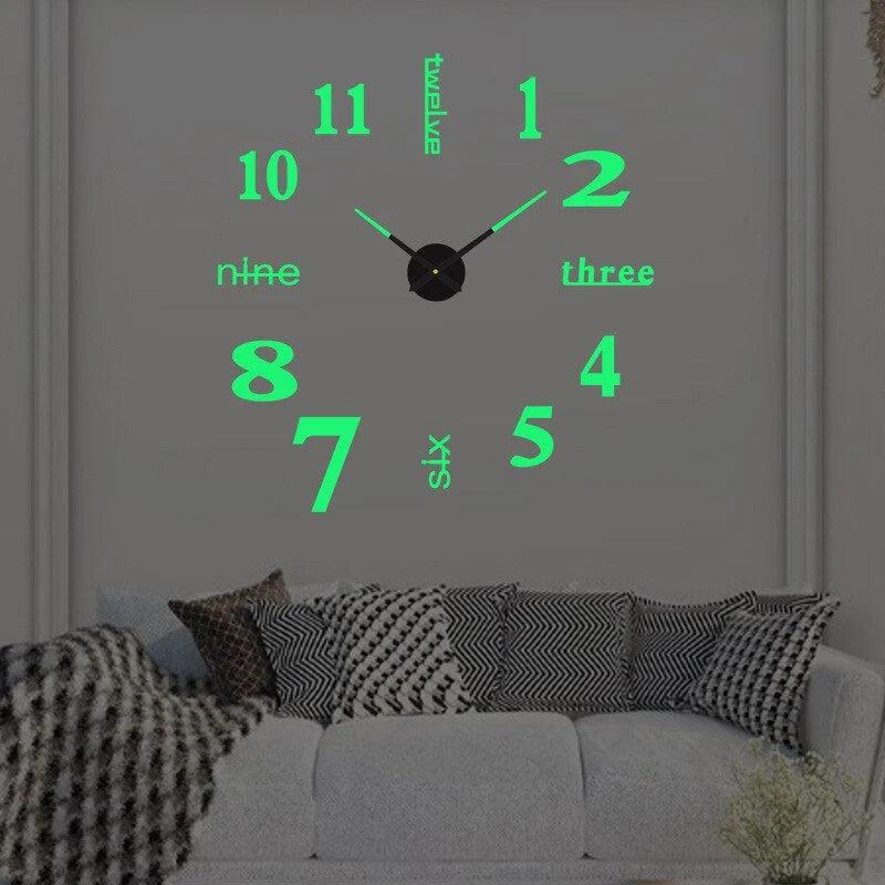 Wall Clock Minimalist 3D Detached Numbers 60-100cm