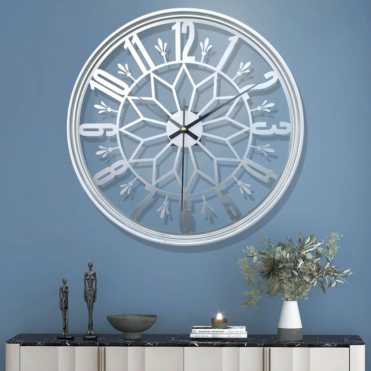 Wall Clock Minimalist Iron Frame 40cm