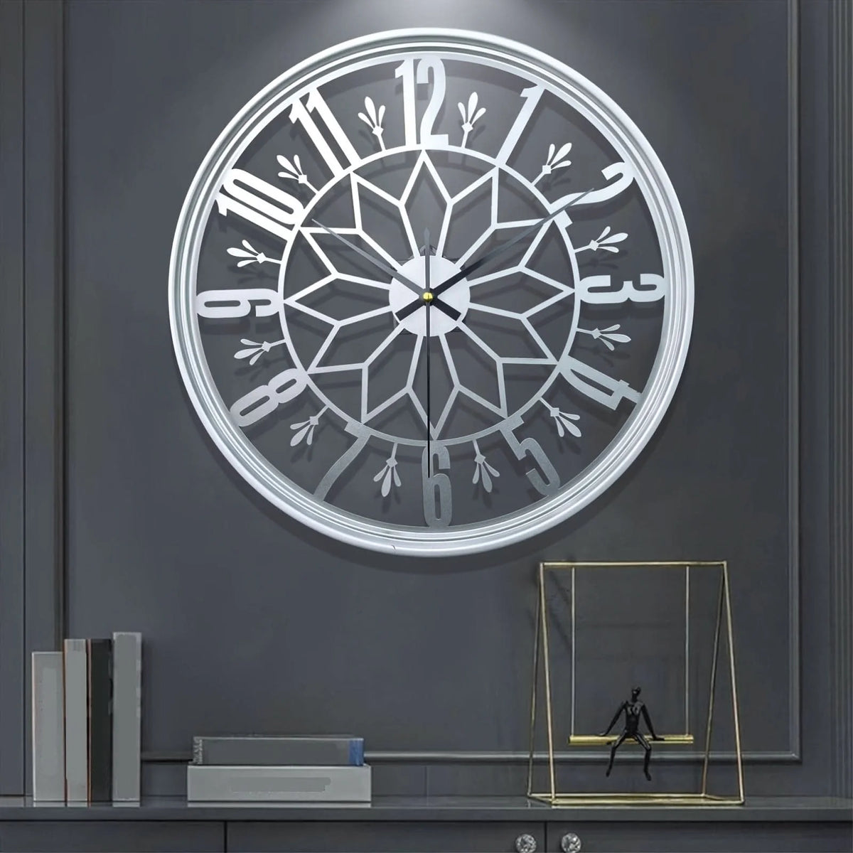 Wall Clock Minimalist Iron Frame 40cm