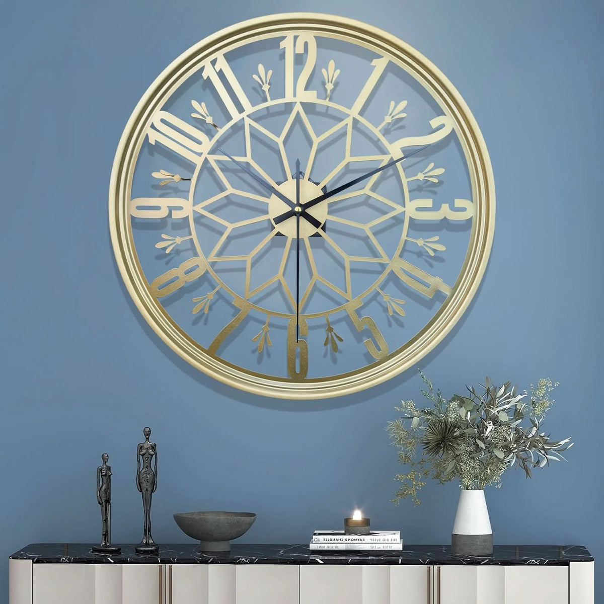 Wall Clock Minimalist Iron Frame 40cm