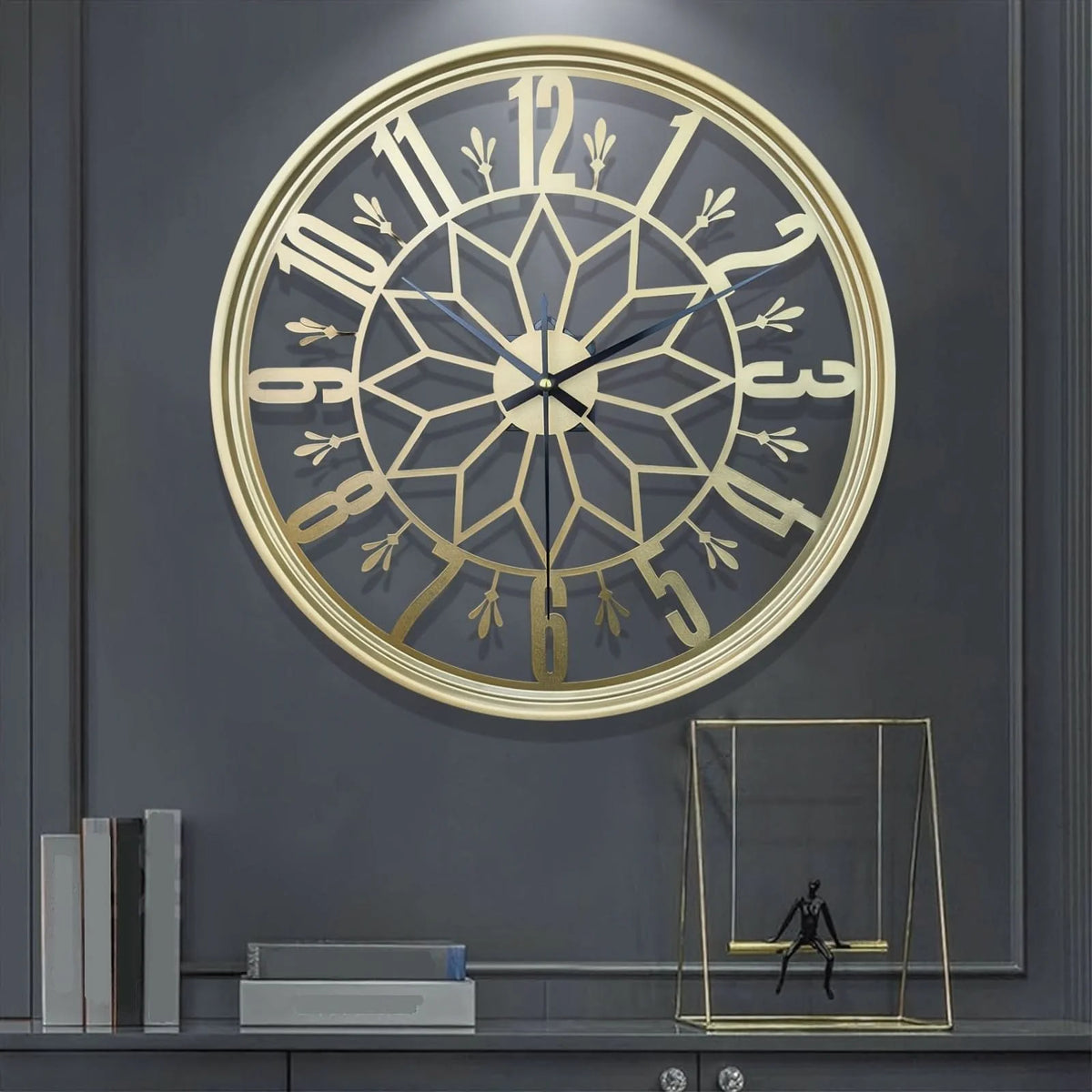 Wall Clock Minimalist Iron Frame 40cm