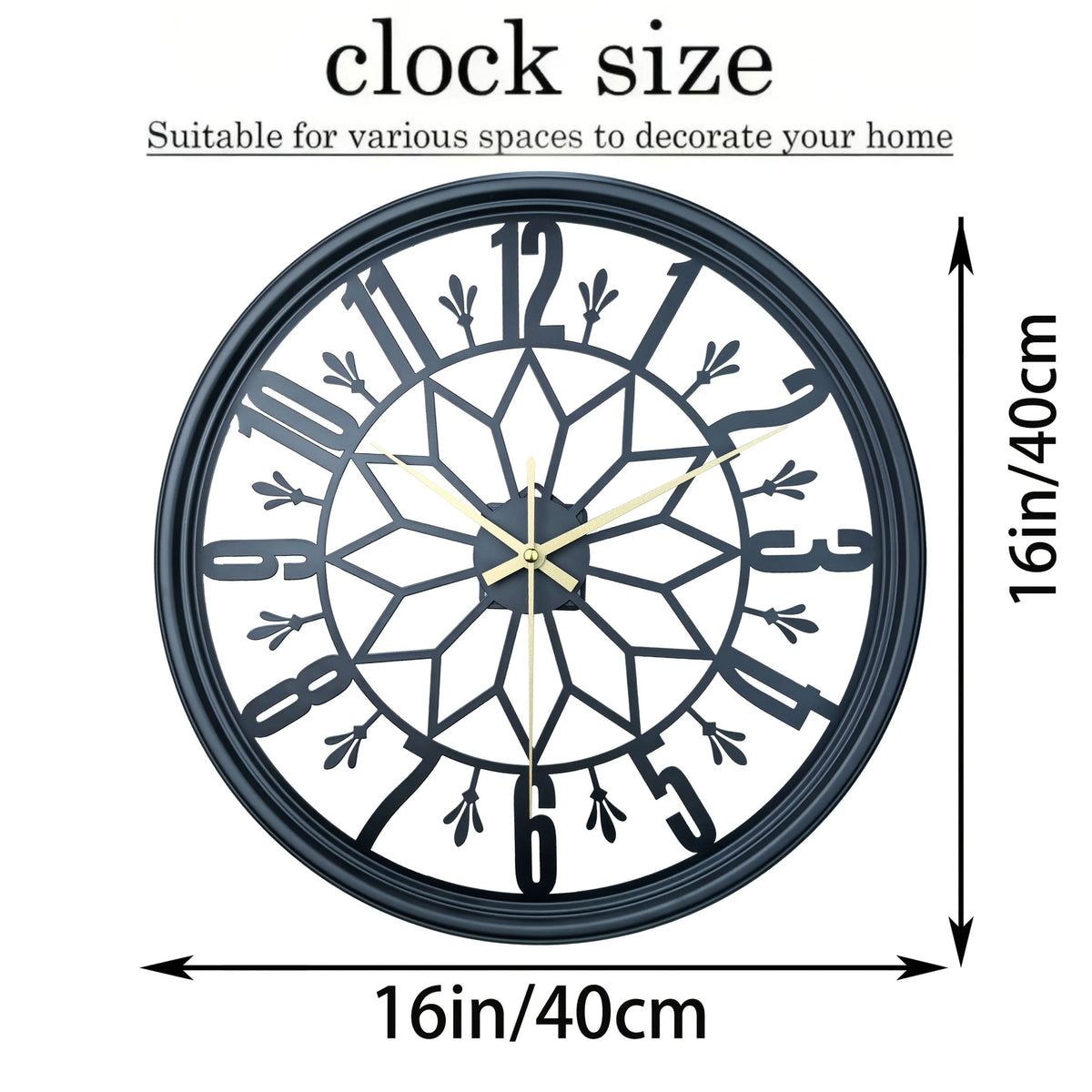 Wall Clock Minimalist Iron Frame 40cm