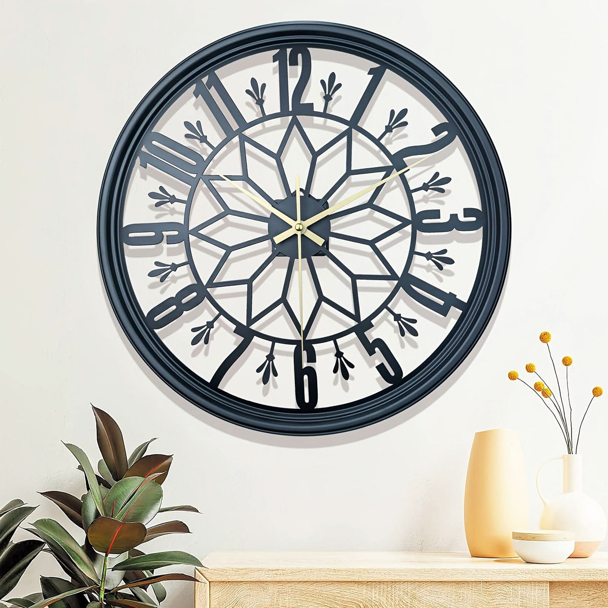 Wall Clock Minimalist Iron Frame 40cm