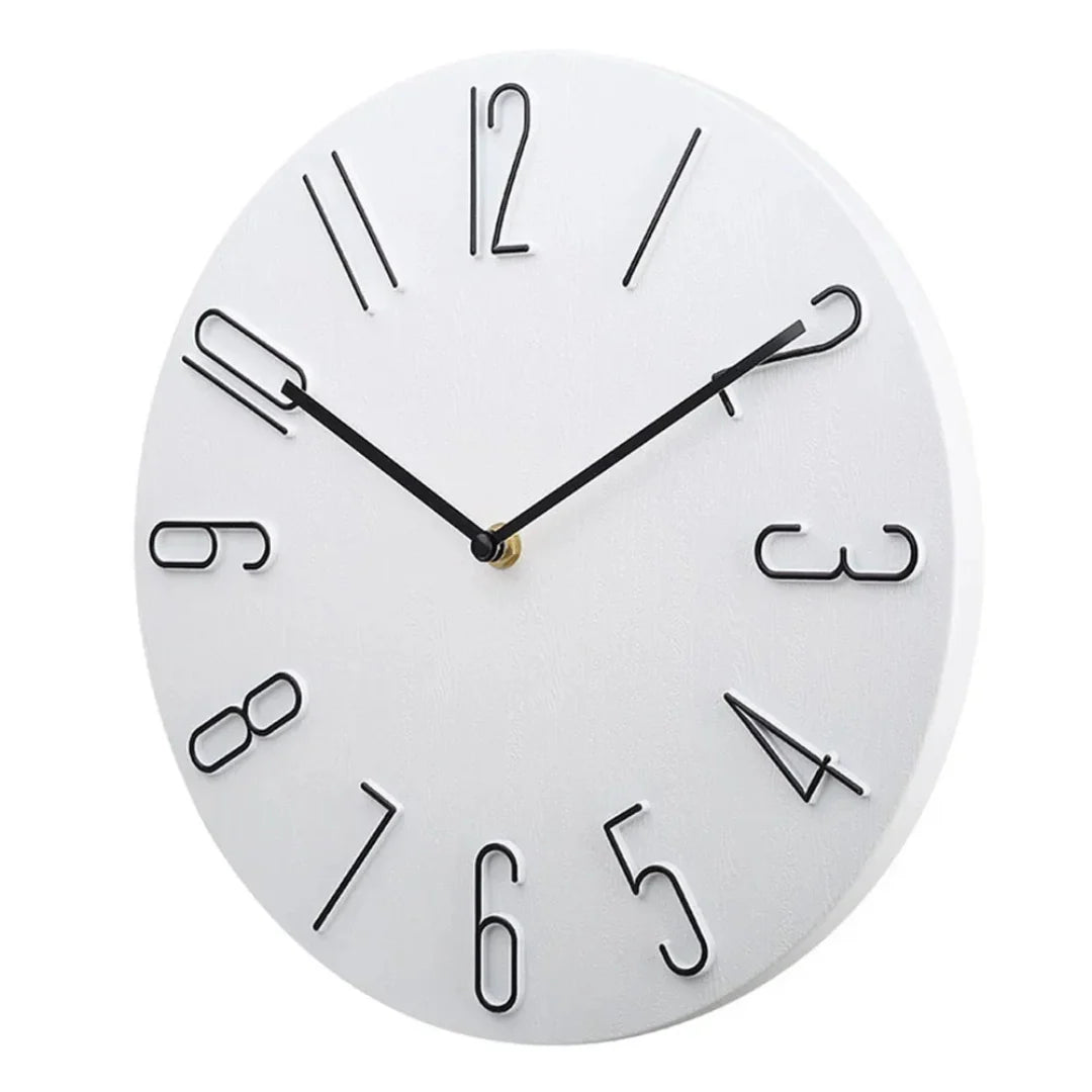 Wall Clock Minimalist Silent Quartz 30cm