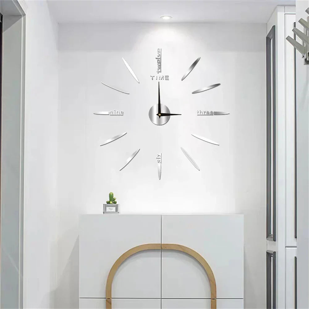 Wall Clock Mirror-Finish Acrylic Quartz