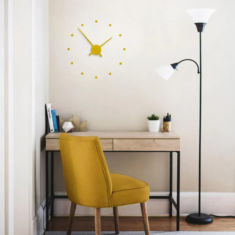 Wall Clock Modern Metal Frame Quartz Movement