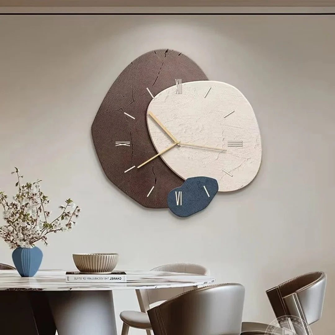 Wall Clock Natural Wood Grain LED Backlight Silent Quartz