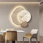 Wall Clock Natural Wood Grain LED Backlight Silent Quartz