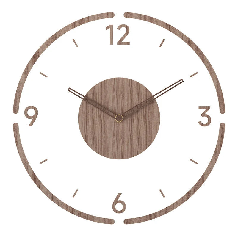 Wall Clock Natural Wood Silent Movement 35 Cm