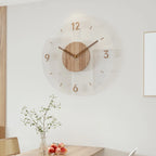 Wall Clock Natural Wood Silent Movement 35 Cm