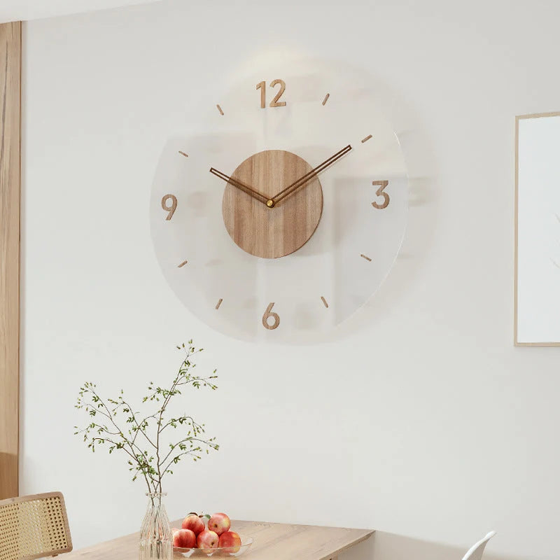 Wall Clock Natural Wood Silent Movement 35 Cm