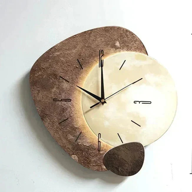 Wall Clock Natural Wood Silent Movement Organic Design