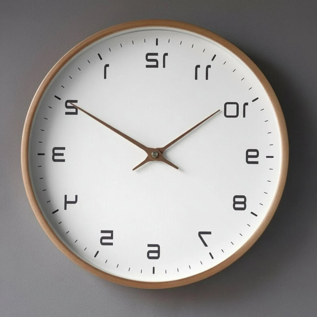 Wall Clock Natural Wood Silent Quartz