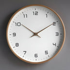Wall Clock Natural Wood Silent Quartz