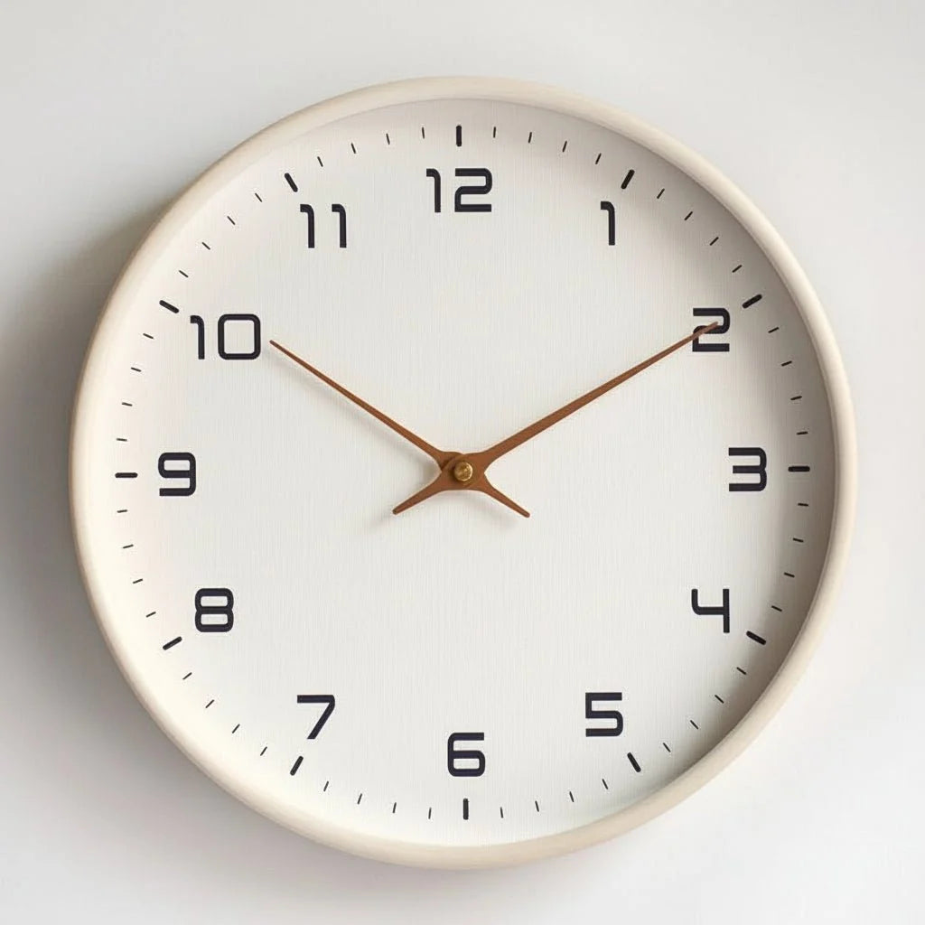 Wall Clock Natural Wood Silent Quartz