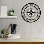 Wall Clock Nautical Compass Silent Movement