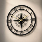 Wall Clock Nautical Compass Silent Movement