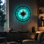 Wall Clock Nautical Compass Silent Movement
