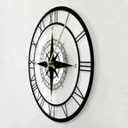 Wall Clock Nautical Compass Silent Movement