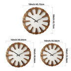 Wall Clock Open Carved Wood Silent Movement