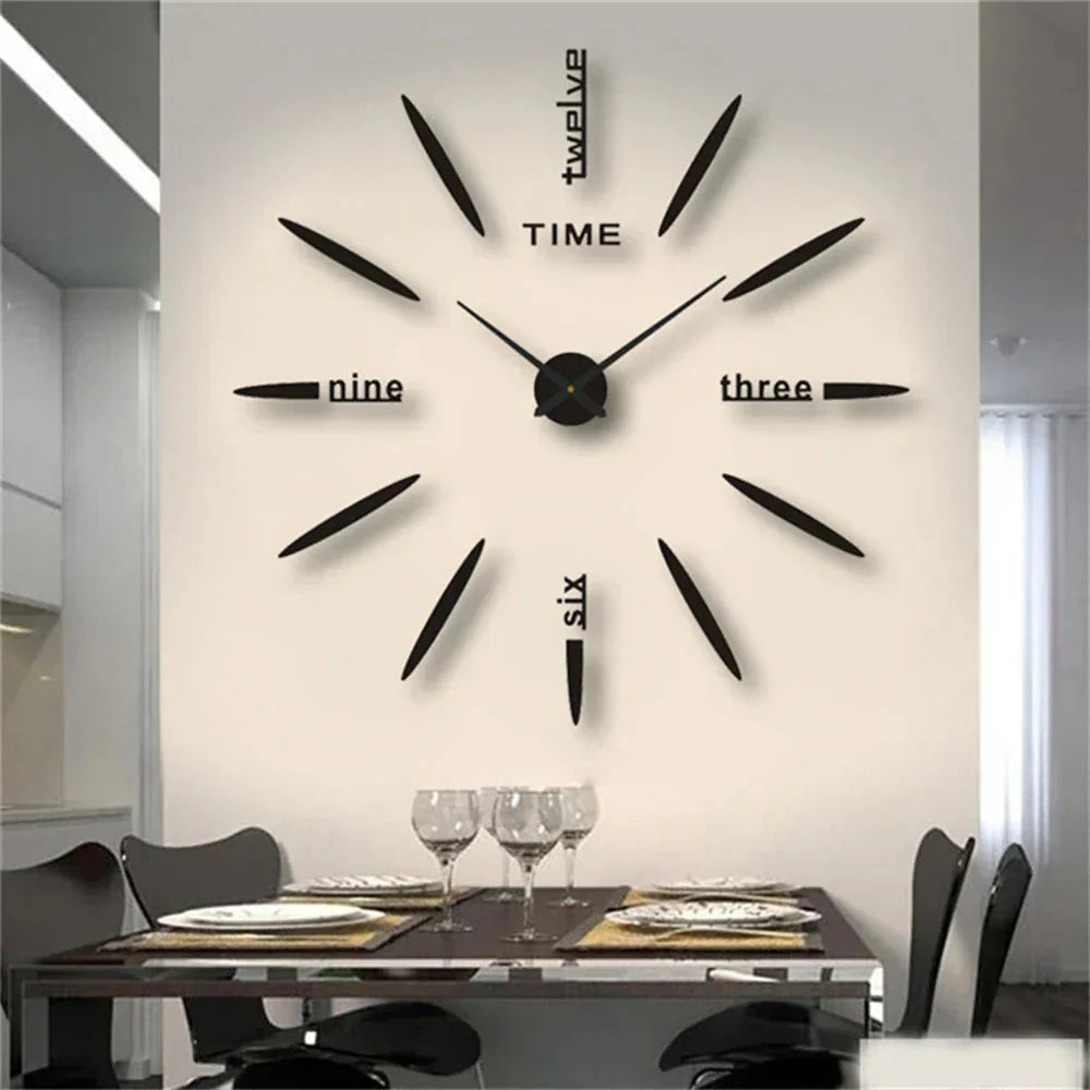 Wall Clock Oversized Mirror Finish Quartz Movement