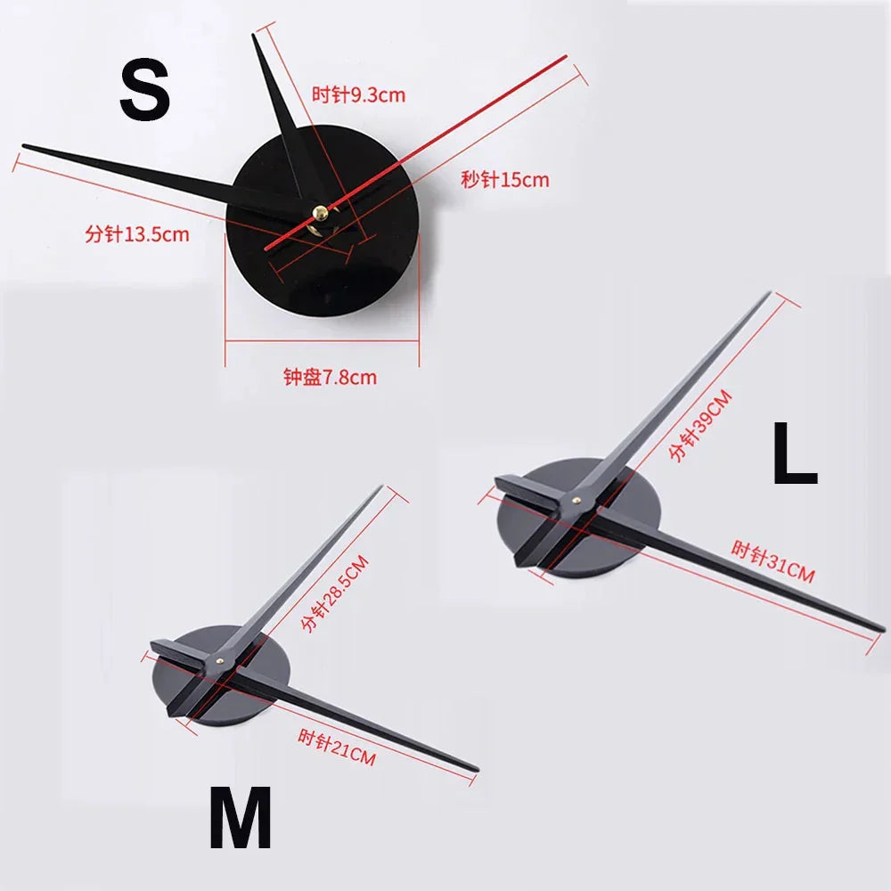 Wall Clock Oversized Mirror Finish Quartz Movement