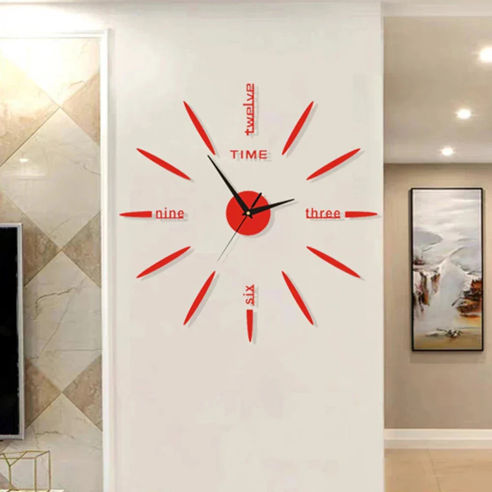 Wall Clock Oversized Mirror Finish Quartz Movement