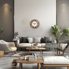 Wall Clock Round Vintage Wood Silent Non-Ticking