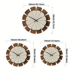 Wall Clock Round Wood Frame Battery-Operated