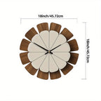 Wall Clock Round Wood Frame Battery-Operated