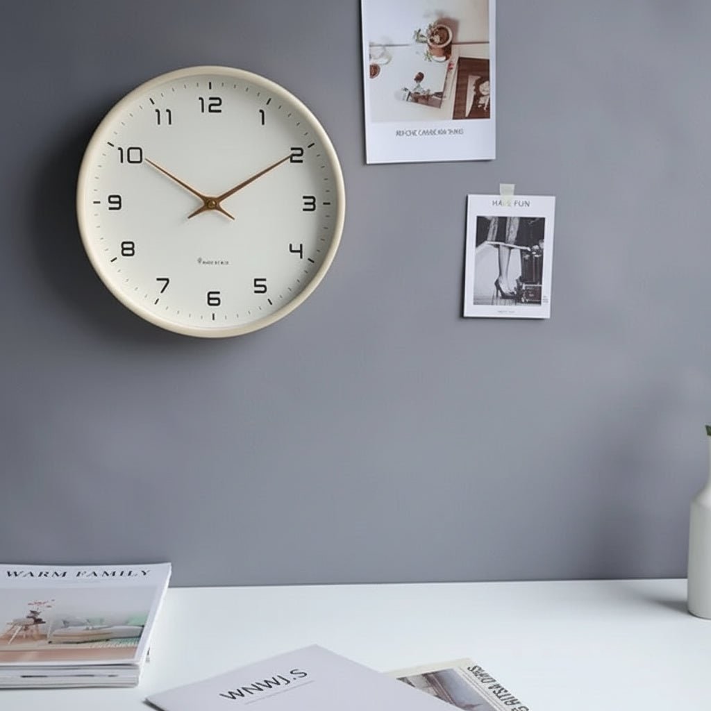 Wall Clock Scandinavian Minimalist Natural Wood Silent Quartz