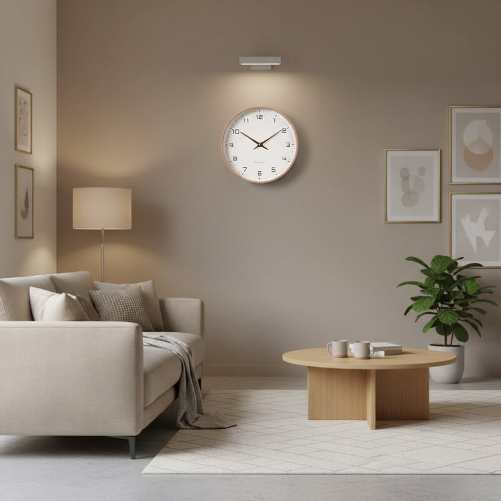Wall Clock Scandinavian Minimalist Natural Wood Silent Quartz