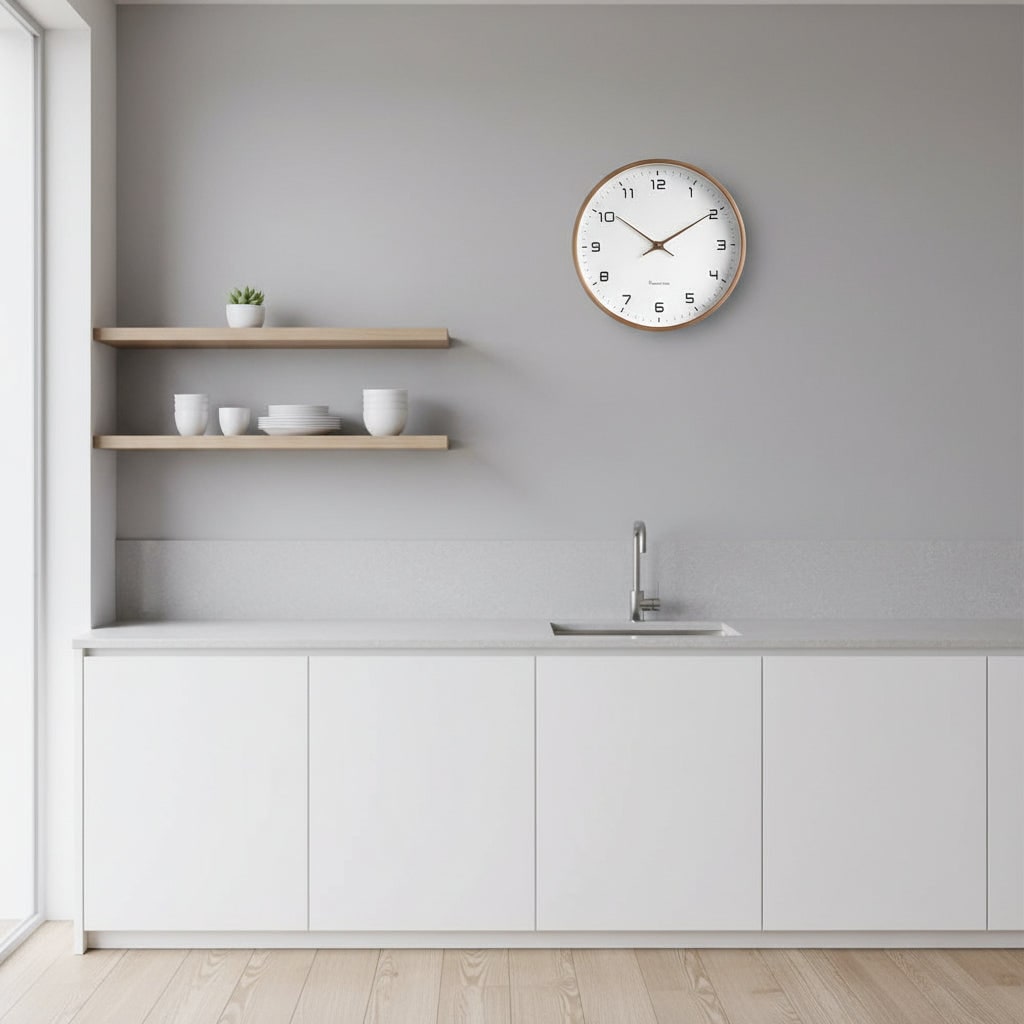 Wall Clock Scandinavian Minimalist Natural Wood Silent Quartz