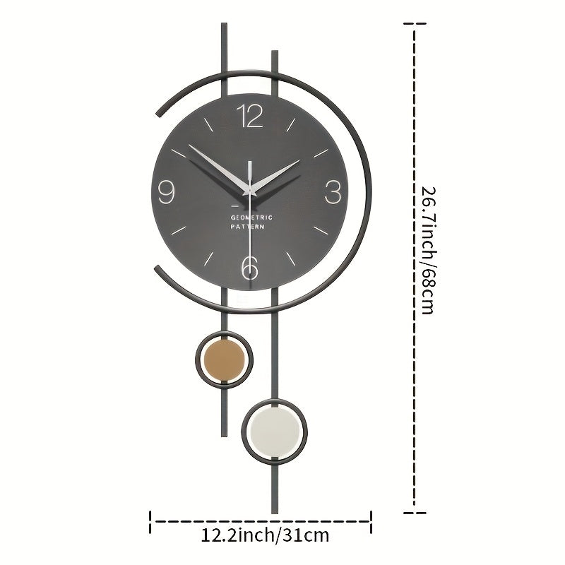 Wall Clock Silent Easy-Read Numbers Iron Frame