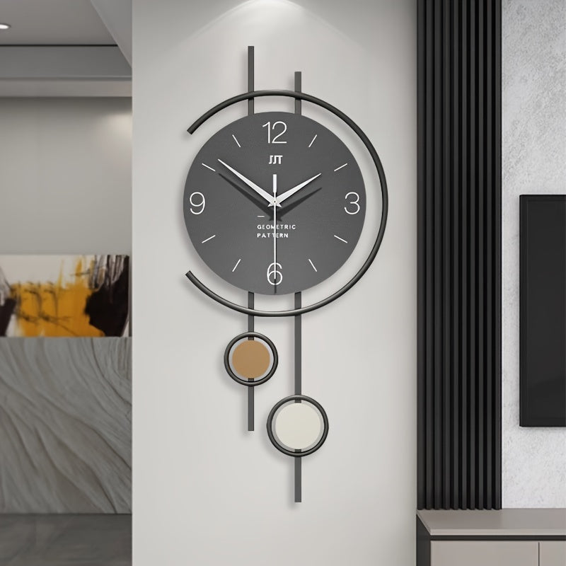 Wall Clock Silent Easy-Read Numbers Iron Frame