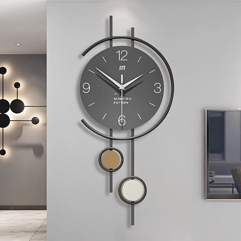 Wall Clock Silent Easy-Read Numbers Iron Frame